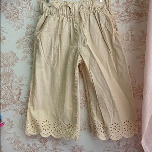 H&M Cream Elastic Waist Wide-Leg Pants. Size 3t